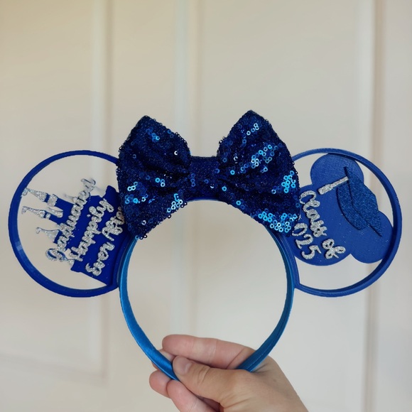 Disney Accessories - Blue Sequin Graduation Minnie Ears